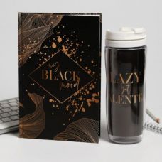 Подарочный набор "My Black mood" ежедневник + термостакан 